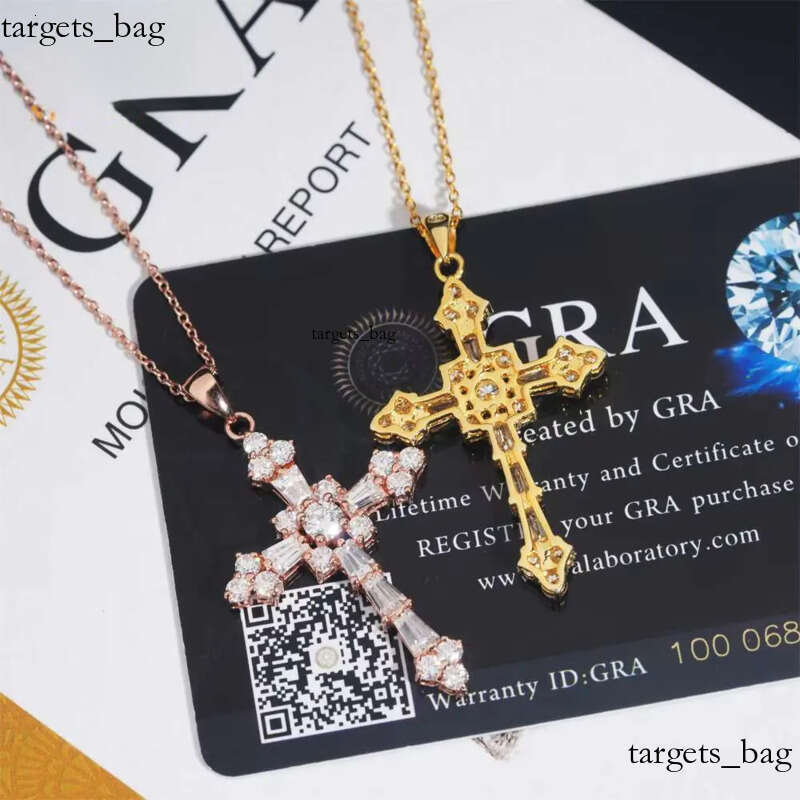 Pass Tester Classic Iced Out Hip Hop Style Link Chain Sier VVS Moissanite Dia Women Jewelry Cross Pendant Necklace