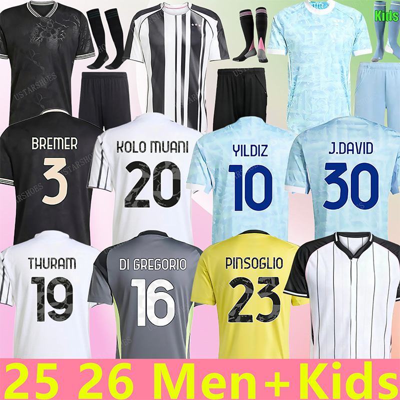 25 26 Soccer Jerseys Openda Fans Player Home Away MILIK DIMARIA J.DAVID F.CONCEICAO KEAN VLAHOVIC YILDIZ Thuram Kalulu Bremer Football Shirt Men Kids kit Kits Unifor