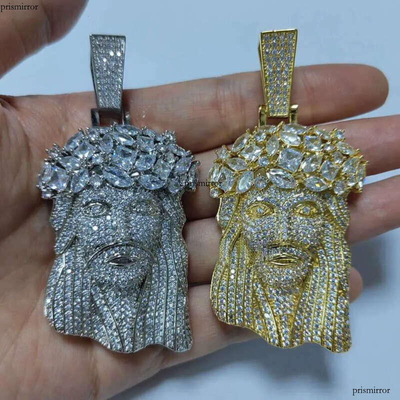 Jesus Pendant with 13mm Moissanite Cuban Chain Necklace Hip Hop Jewelry for Men Gift