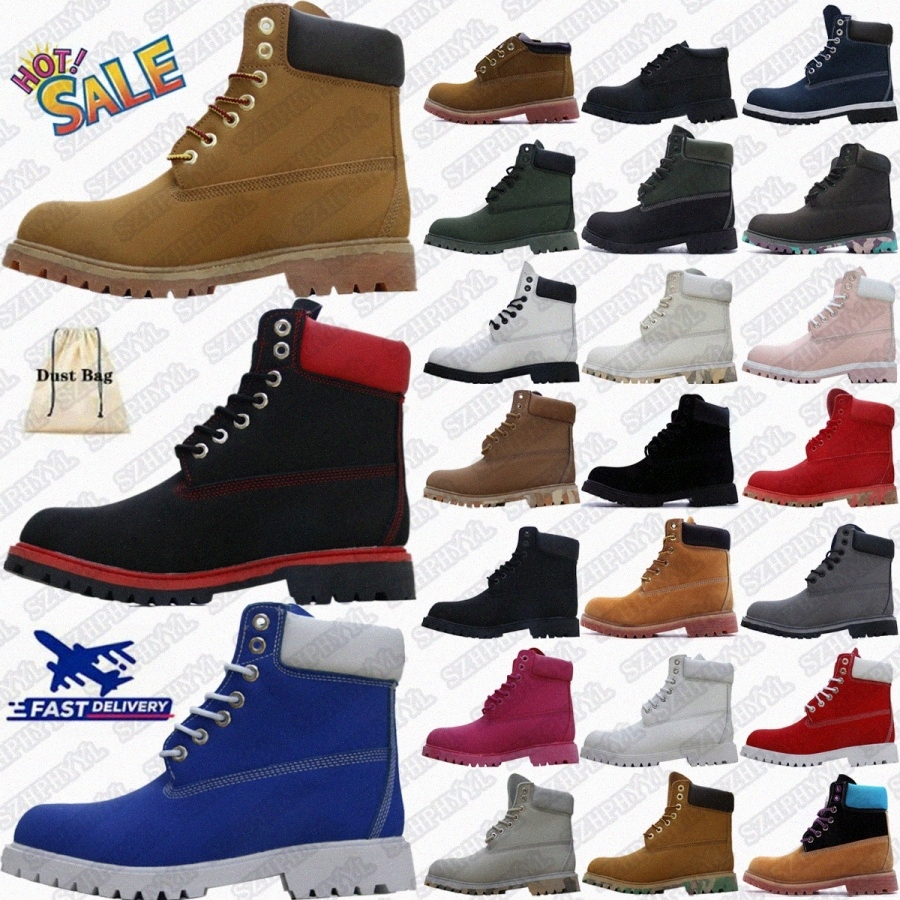 Waterproof designer boots 6 Premium boot woman Autumn winter booties bottes womens botte rain Wheat Black Nubuck Ice Studios Brown FullVjWV#