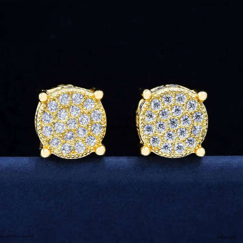 48hours Fast Shipping VVS GRA Certificate Moissanite Dias Sier White Gold Plated Stud Earrings Screw Back 111