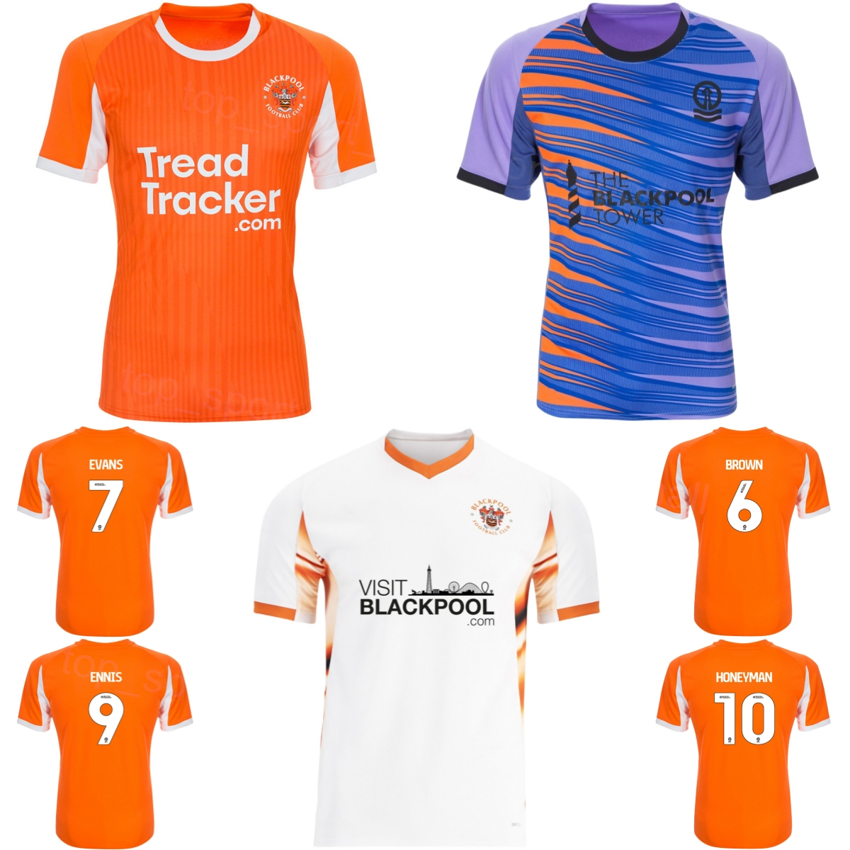 Club Team 2025-26 Men Blackpool Soccer Jersey 9 ENNIS 10 HONEYMAN 6 BROWN 7 EVANS 11 FLETCHER 1 PEACOCK-FARRELL 4 CASEY 8 MORGAN 30 IMRAY 15 COULSON Football Shirt Kits
