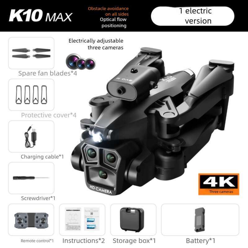 K MAX HD Three Camera Obstacle Avoidance Remote Control Airplane Optical Flow Quadcopter Drone