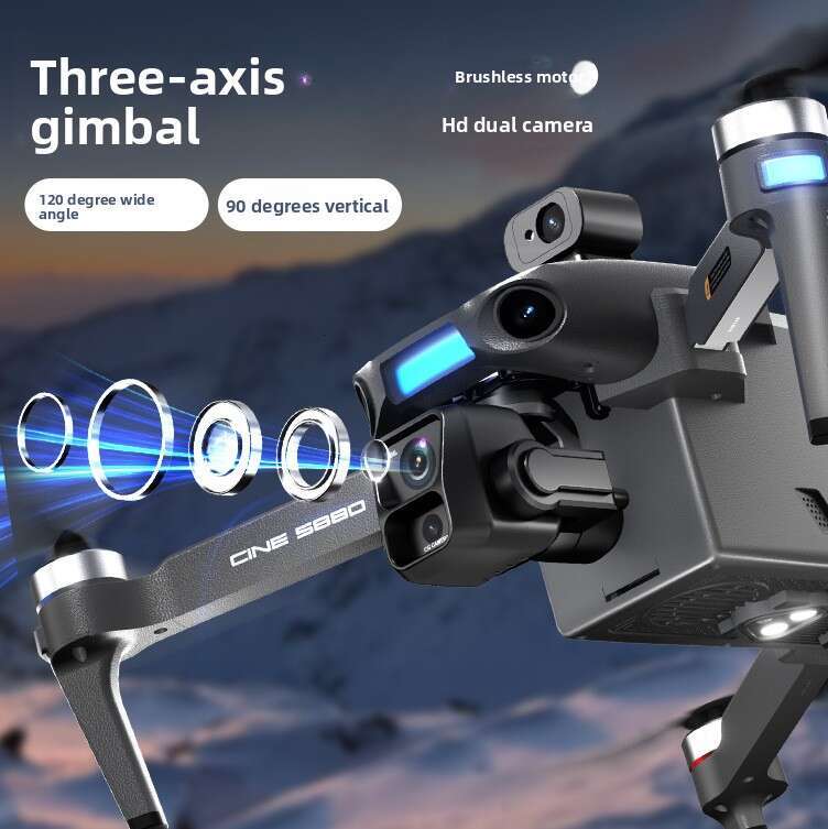 Camera Drone S880 Three-Axis Brushless GPS Foldable Anti-Shake Drone Optical Flow Camera Obstacle Avoidance Remote Control Aircraft HD Long Battery Li