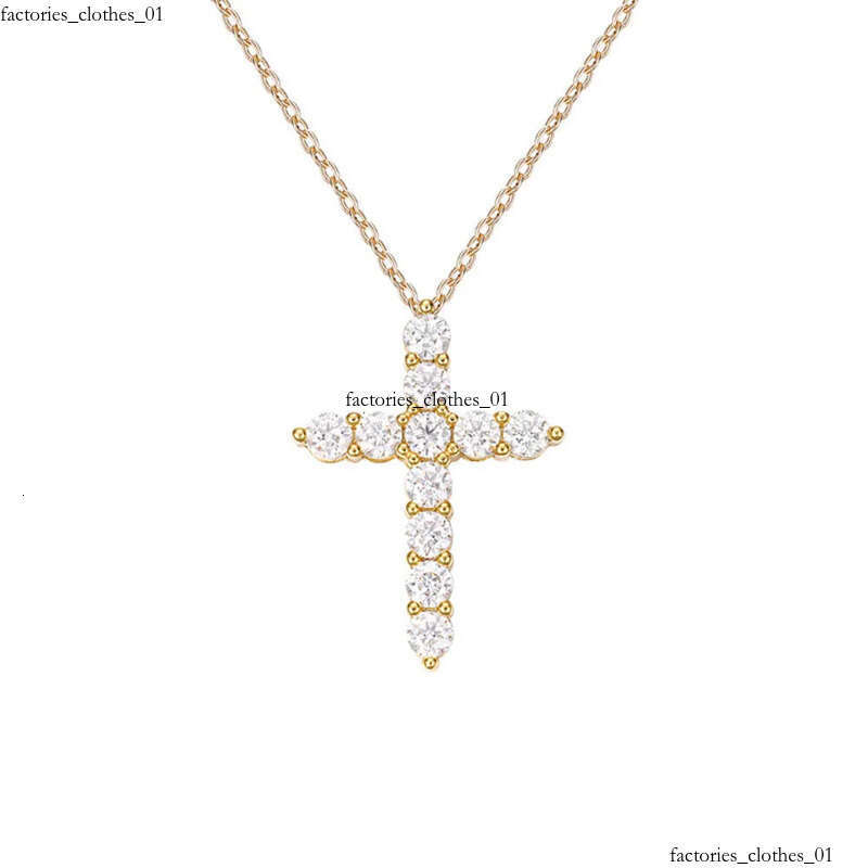 2023 New Pass Dias Tester VVS Initial Mossanite Pendant Dia Cross Fine Jewelry Necklaces Moissanite Sterling Sier