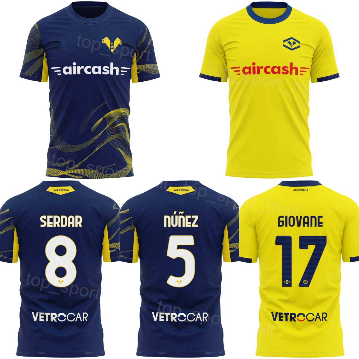 Club 2025-26 Men Soccer Hellas Verona Jersey 8 SERDAR 17 GIOVANE 5 NUNEZ 21 HARROUI 1 MONTIPO 11 AKPRO 24 BERNEDE 16 ORBAN 9 SARR BELLA-KOTCHAP CHAM Football Shirt Kits