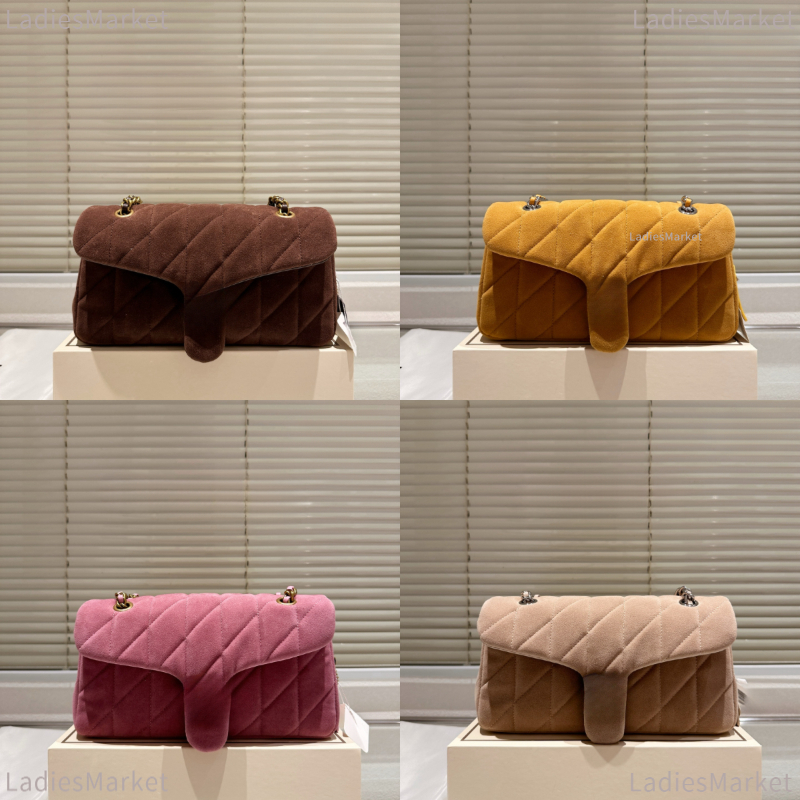 Top Quality Designer Bag Woman Shoulder Bag Metal Chain Quilted Bag Suede Bag Cowhide Genuine Leather Crossbody Bag Top Handbag Luxury Tote Bag Tabby 20 26 Mini Bag