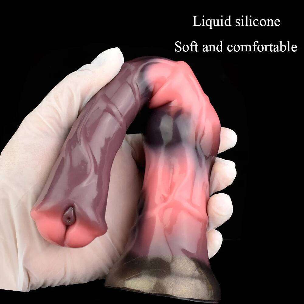 Yocy Silicone Knot Dildo Long Animal Horse Soft Butt Plug With Sucker Vaginal Massager Anal Sex Toys For Adult Games 666