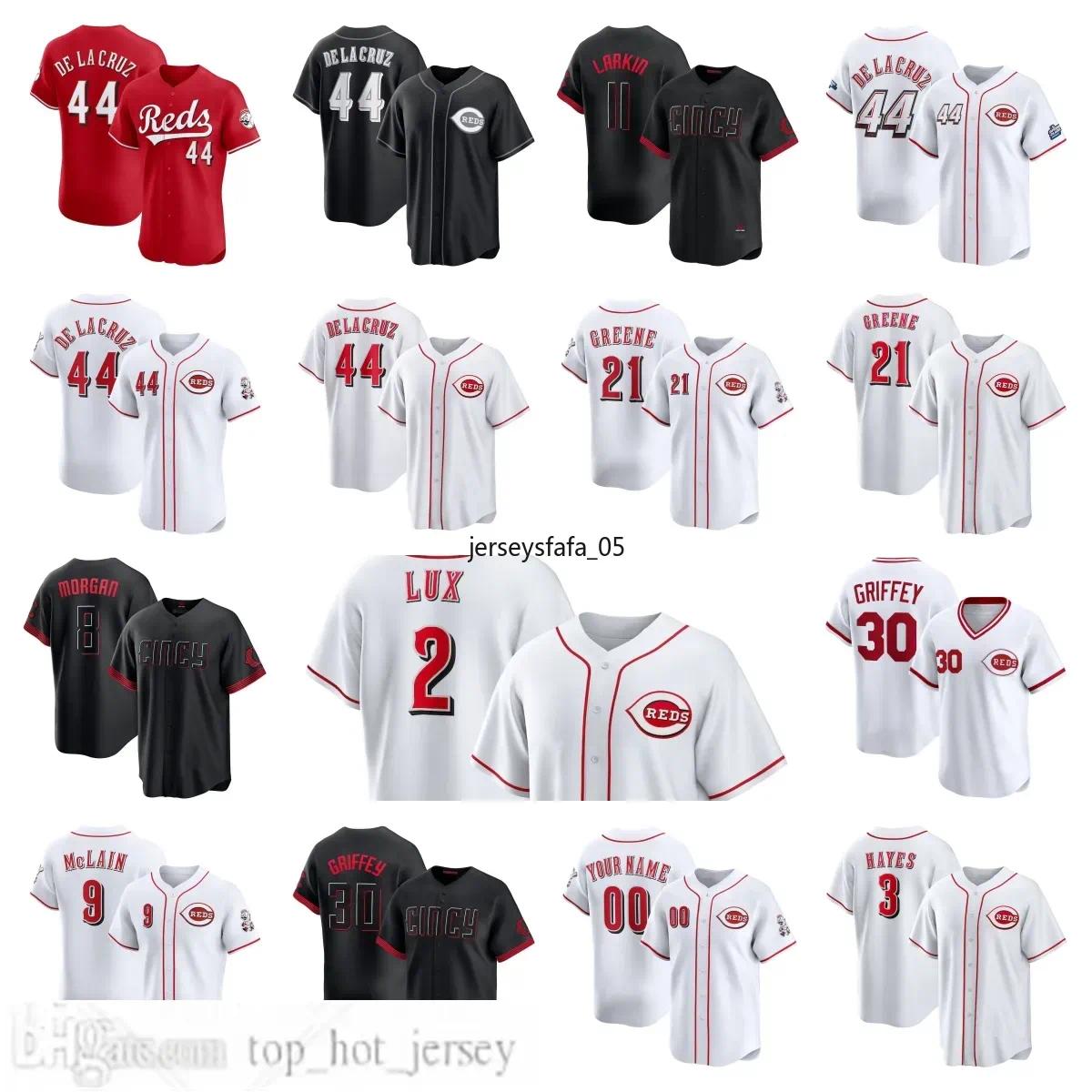 Reds Jersey Elly De La Cruz Ken Griffey Ke'Bryan Hayes Hunter Greene Barry Larkin TJ Friedl Gavin Lux Spencer Steer Tyler Stephenson Matt McLain Joe Morgan Custom