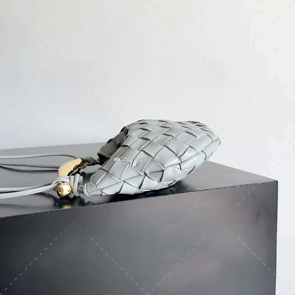 20A mirror high-quality designer mini crossbody 20CM shoulder bag sheepskin handbag knitted leather top handle strap