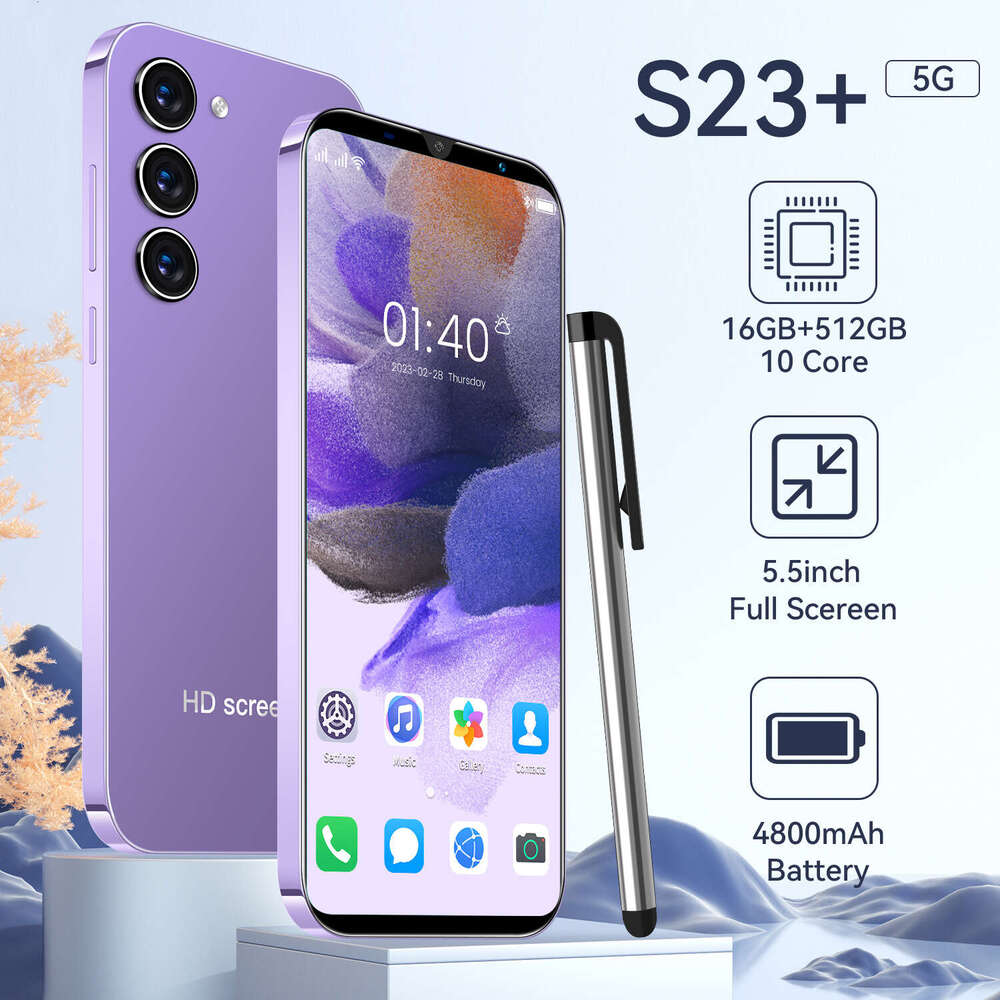 HD Display 2023 New S23+ Mobile 5 Inch 16+512G Smart Android Phone