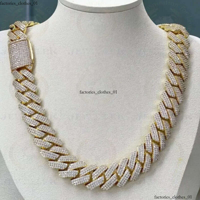 necklace moissanite designer jewelry cuban link chain Iced Out Pass Dia Tester vvs Moissanite Jewelry chains