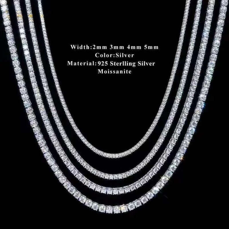 bracelet tennis Hip Hop necklace fashion Jewelry Pass Dia Tester 5mm vvs moissanite iced out cuban chain for men women