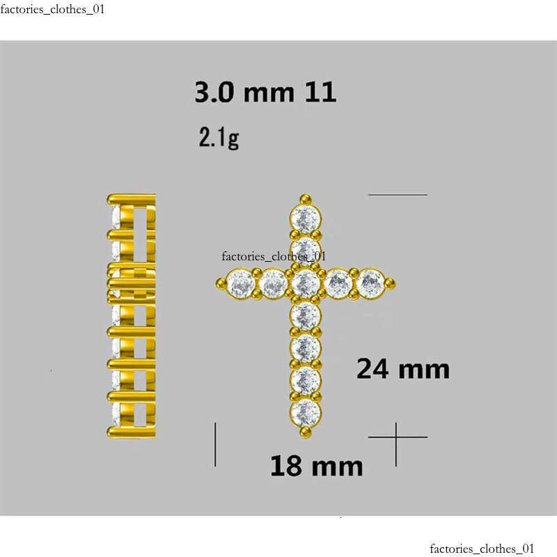 2023 New Pass Dias Tester VVS Initial Mossanite Pendant Dia Cross Fine Jewelry Necklaces Moissanite Sterling Sier