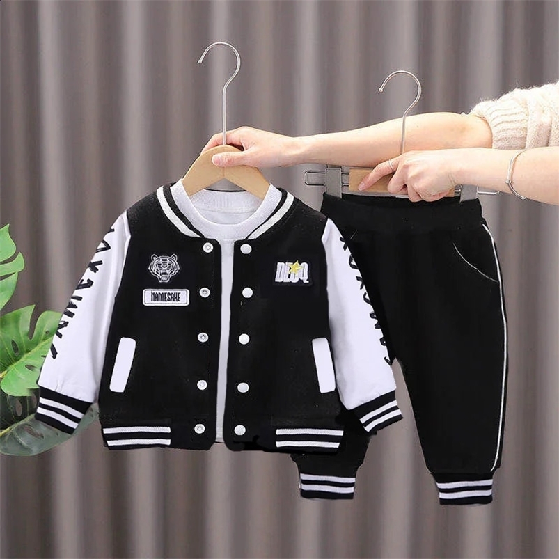 Kids Baseball Clothing Sets Boys Girls Casual Sports Suit Coat Pant 2Pcs Spring Autumn Thin Baby Tracksuit Outfits 1-4Y 240813