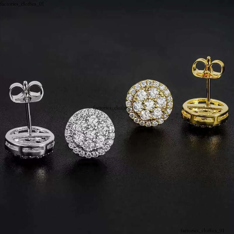Hot Wholesale Unique Small Fancy Shiny 10K Real Gold Dia Moissanite Stud Earrings For Men