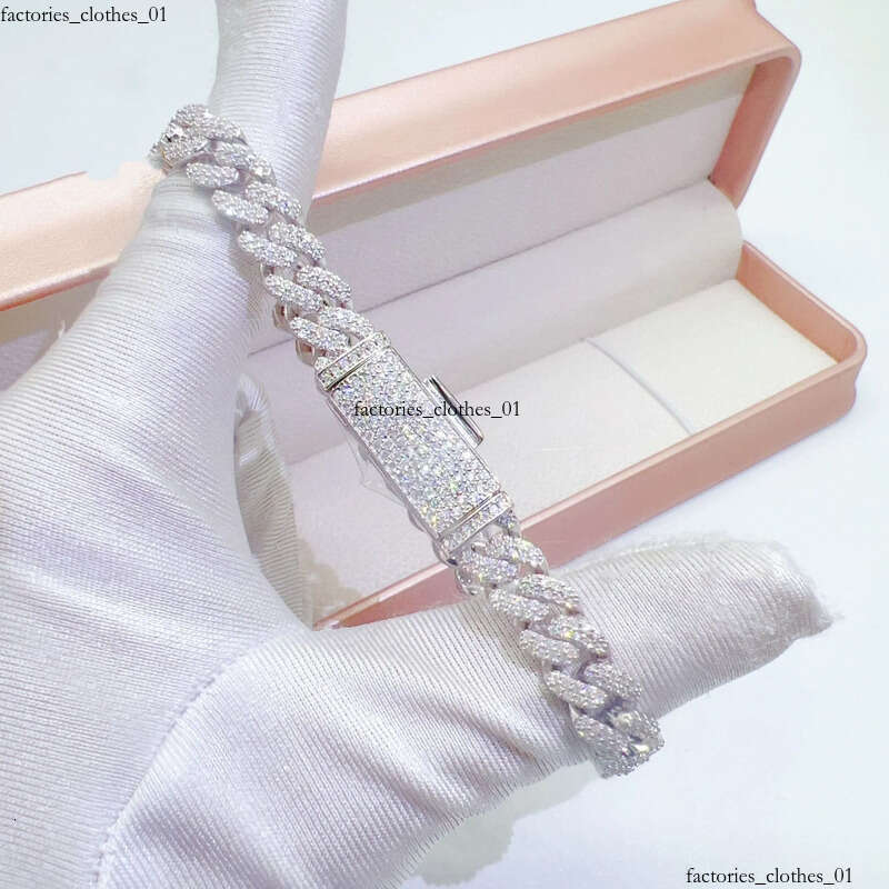 Chains 8mm 18-24inch Sterling Sier VVS Moissanite Cuban Chain Necklace 7/8/9inch Bracelet For Women/Men Nice Gift