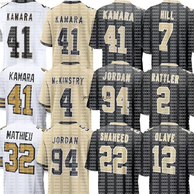 Kelvin Banks Jr Derek Carr Alvin Kamara Paulson Adebo Blake Grupe Tyrann Mathieu Foster Moreau Marshon Lattimore Young Spencer Rattler Football NFL Saints Jersey