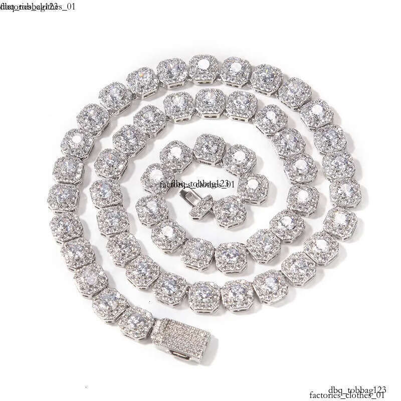 Necklace bracelet Moissanite Dia Custom Vvs Cuban Link S Sier 8mm 12mm Large Tennis Chain Solid Back Hiphop
