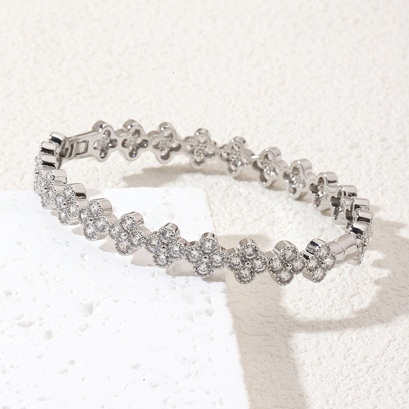Luxury Brand Designer Jewelry European And American Fashion Domineering Copper Plated 18K Gold Inlaid Zircon Double-Headed Leopard Open Bracelet Leopa