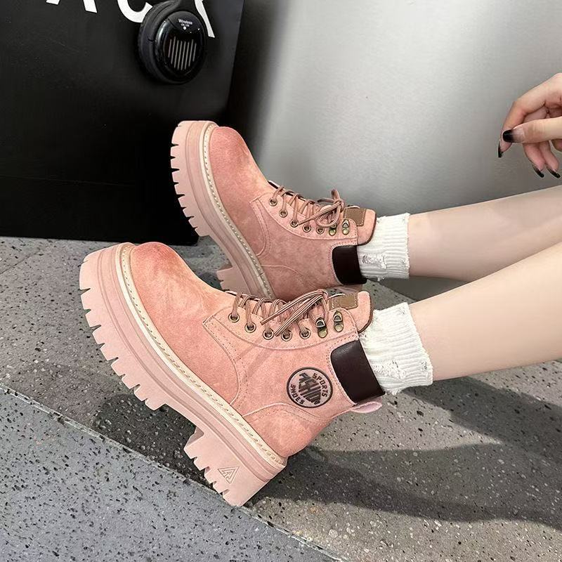 Designer Shoes 2025 New thick-soled big yellow boots Spring and Autumn outdoor height-increasing short boots Suede Martin boots Free Shipping