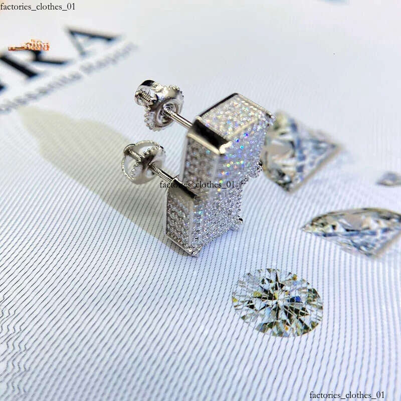 Fashion Jewelry Beautiful Fine Box Packaging Sterling Sliver Moissanite Earrings For Men Or Women