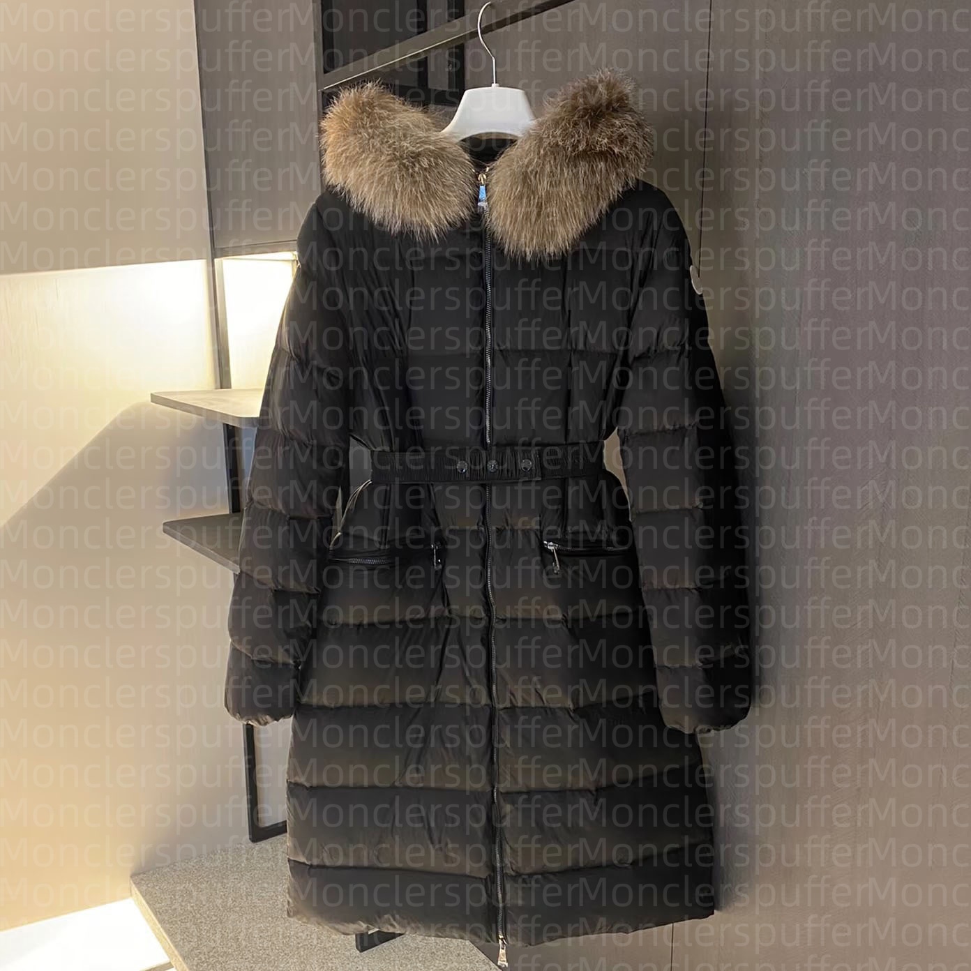 Women Down Jacket Designer Women Winter Jacket Natural Fur Collar Long Coat Premium Puffer Jackets Waist Retraction Coat Female Designer Coats Outerwear Jacket