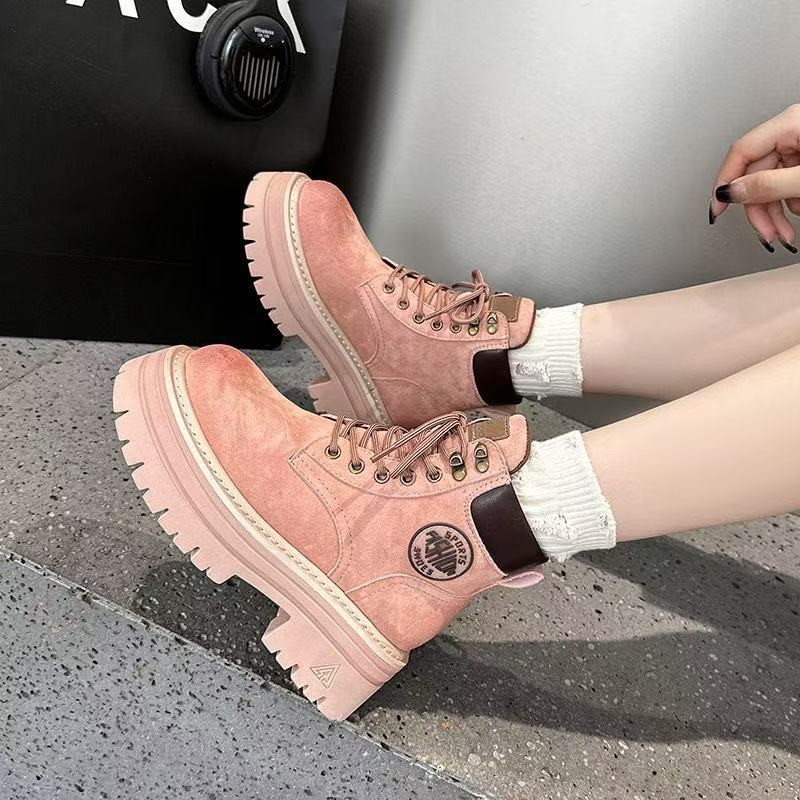 Designer Shoes 2025 New thick-soled big yellow boots Spring and Autumn outdoor height-increasing short boots Suede Martin boots Free Shipping