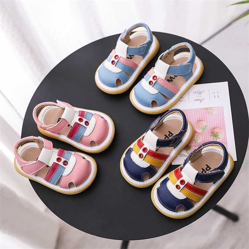 baby sandels summer baby boy baby girl soft sole Genuine Leather shoes 0-3 years 210722
