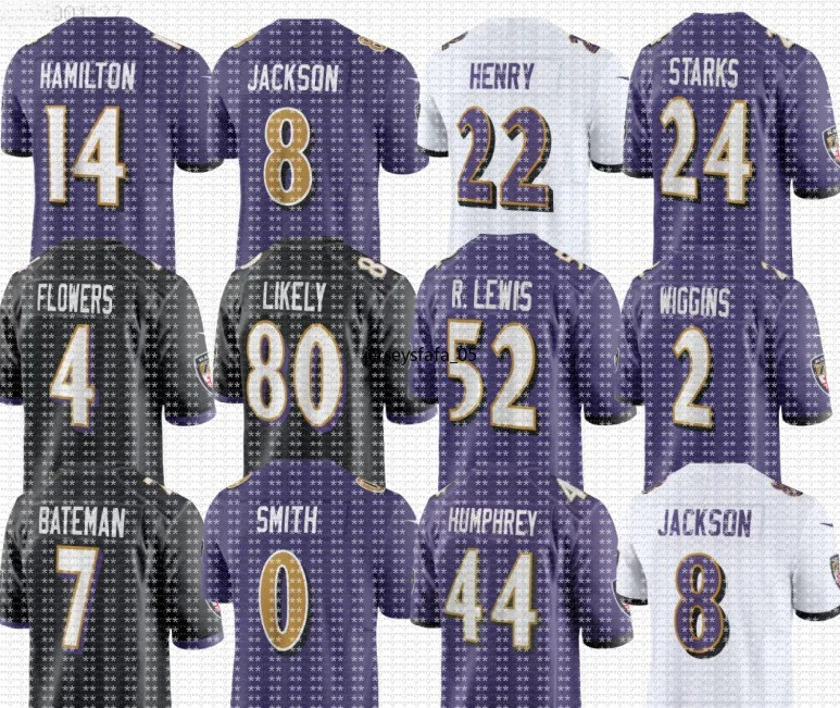 nfl Ravens Jerseys custom Ray Lewis Ed Reed Derrick Henry Lamar Jackson Kyle Hamilton Nate Wiggins Roquan Smith Malaki Starks Zay Flowers Mark Andrews Rashod Bateman