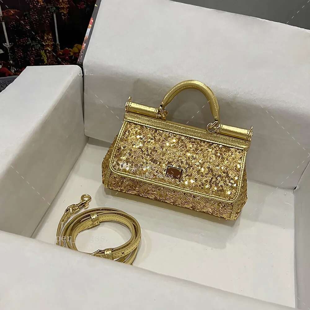 20A designer mini sequin shoulder 18CM crossbody evening bag with box handbag