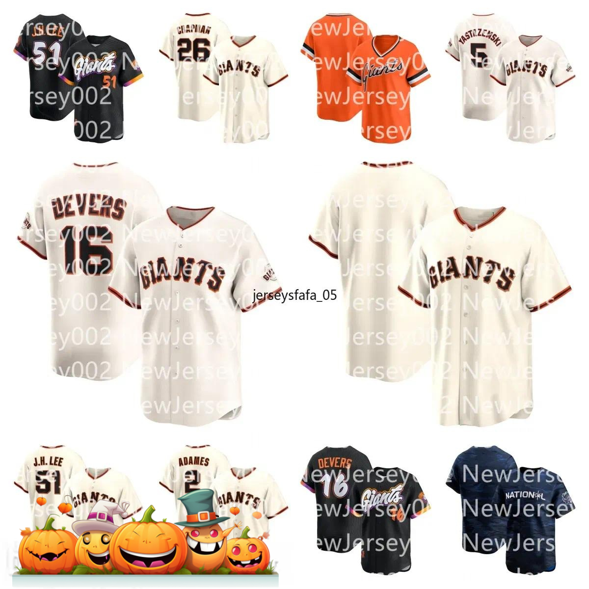 Giants Jersey Jung Hoo Willy Adames Mike Yastrzemski Rafael Devers Matt Chapman Will Clark Baseball Custom