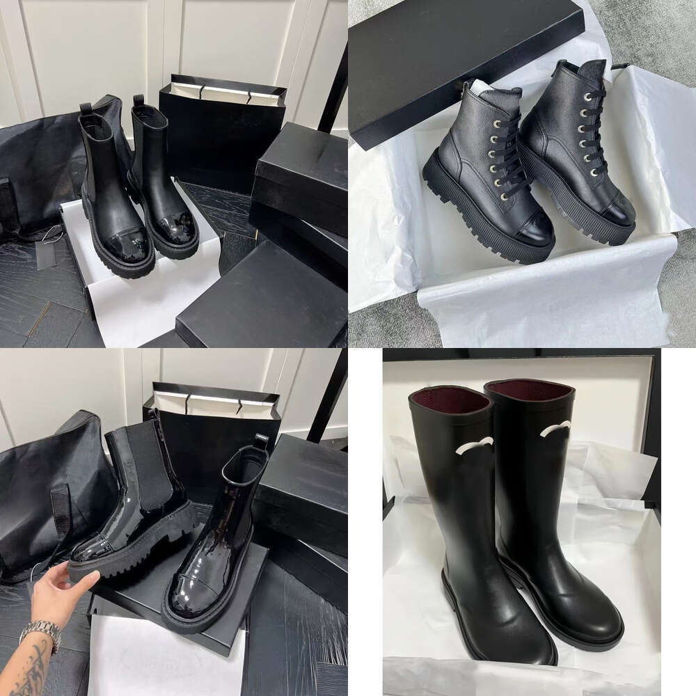 2025Designer casual shoes casual shoes Winter-Spring Paris Women's Knight Motorcycle Designer Martin Boots High quality CC rain boots top