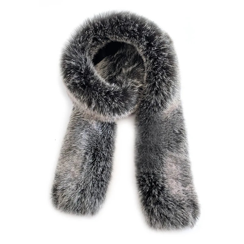 Winter fur shawl scarf fur neck fox collar raccoon fur hat strip women versatile extended style 250929