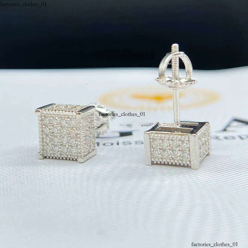 Fashion Jewelry Beautiful Fine Box Packaging Sterling Sliver Moissanite Earrings For Men Or Women