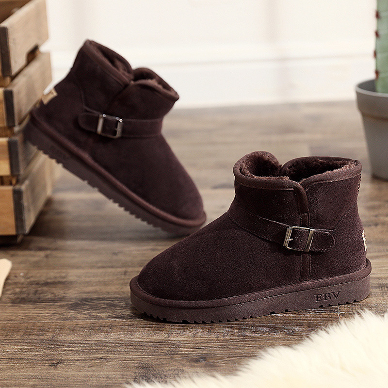 EBV designer shoes free shipping High quality cowhide bow snow boots genuine leather keep warm outdoor non slip thick classic cotton shoes for woman b