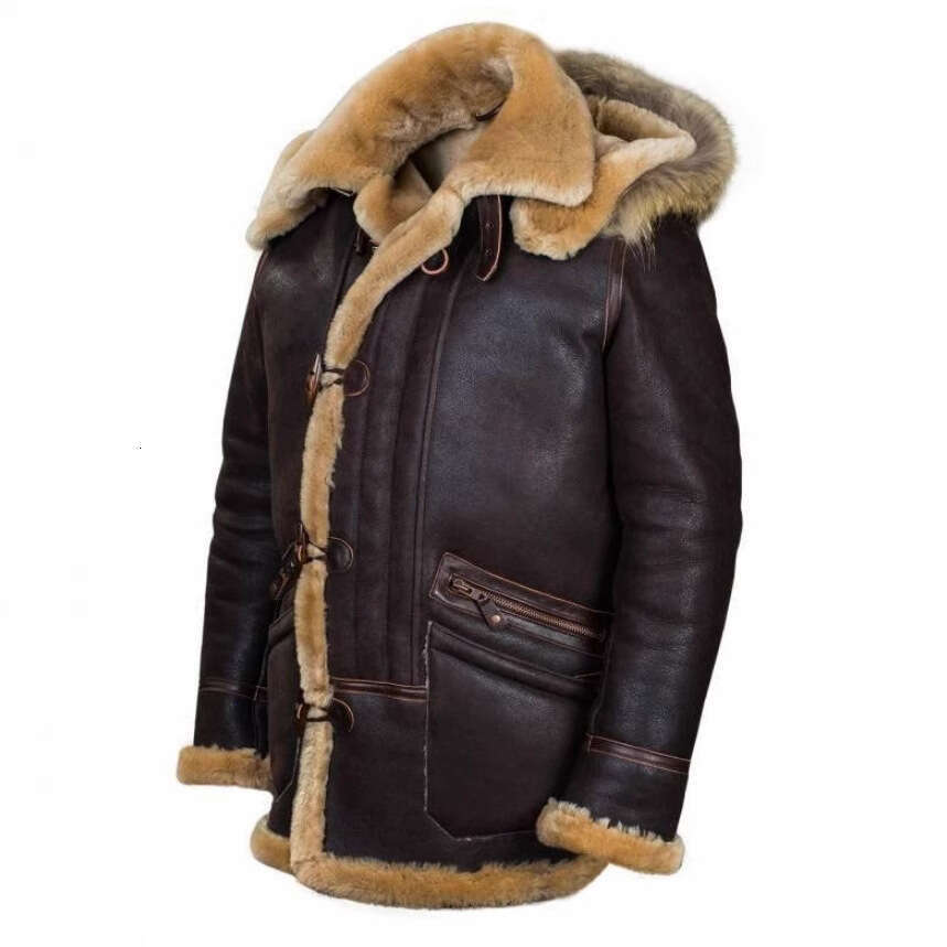Cross-Border Integrated Running Volume Men's Zipper Bag Hooded Fur Coat M Optimization