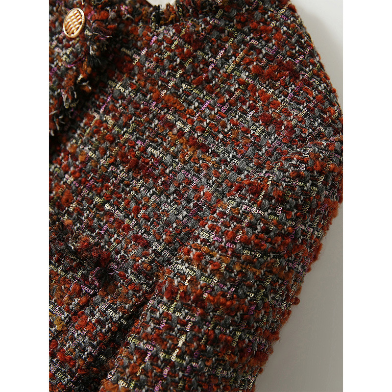 2025 women's autumn and fashion winter coat petite fashion floral French elegant young retro thick top designer jacket new coarse fur short jacke