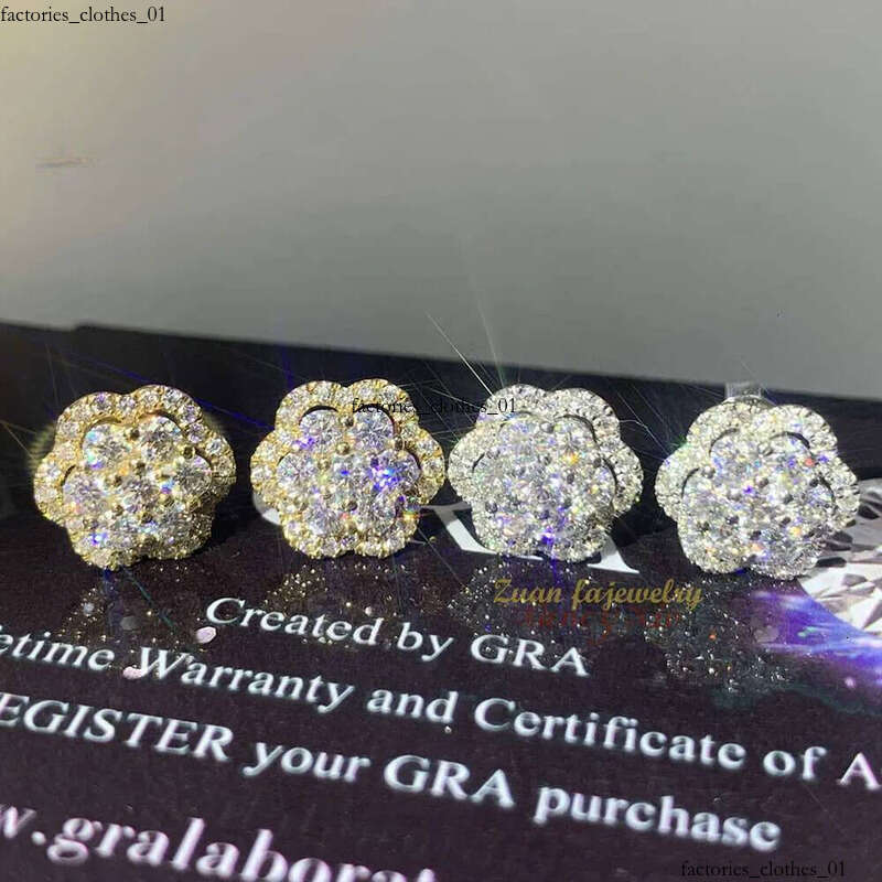 Hot Wholesale Unique Small Fancy Shiny 10K Real Gold Dia Moissanite Stud Earrings For Men