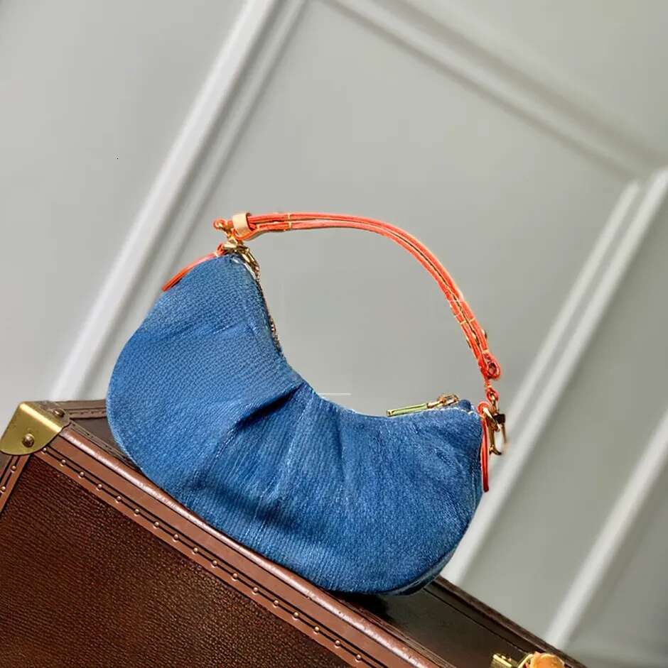 Mirror quality hobo Pochette Valley handbag Denim Blue grained leather Crossbody designer 21CM shoulder bag