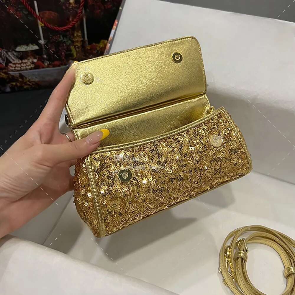 20A designer mini sequin shoulder 18CM crossbody evening bag with box handbag