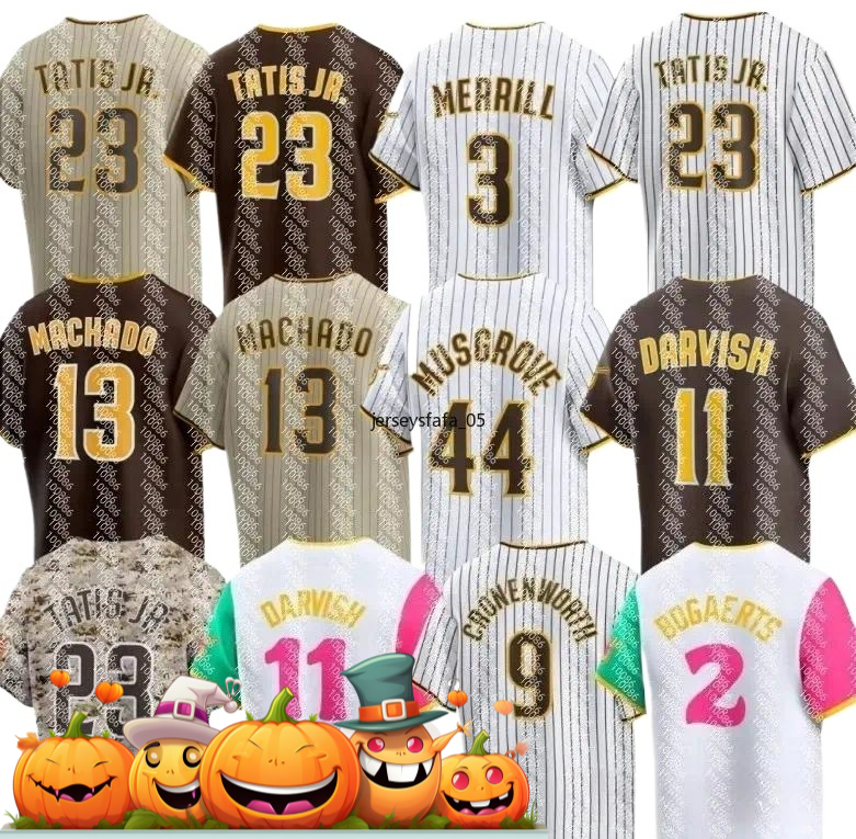 MLB Padres Baseball Jersey Fernando Tatis Jr. Manny Machado Yu Darvish Xander Bogaerts Dylan Cease Eguy Rosario Joe Musgrove Gonzalez Gavin Sheets Jackson Merrill