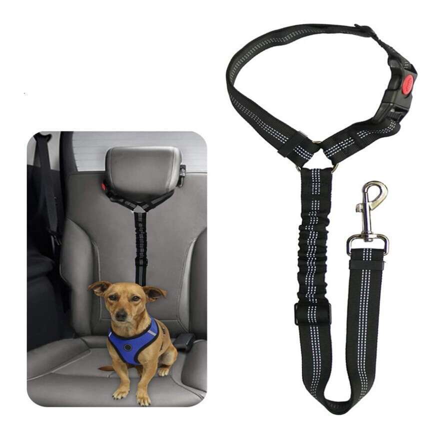 Pet Supplies Car Seat Belt Round Ring Dog Retractable Elastic Reflective Glow-in-the-Dark Cat Leash