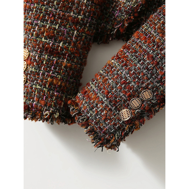 2025 women's autumn and fashion winter coat petite fashion floral French elegant young retro thick top designer jacket new coarse fur short jacke