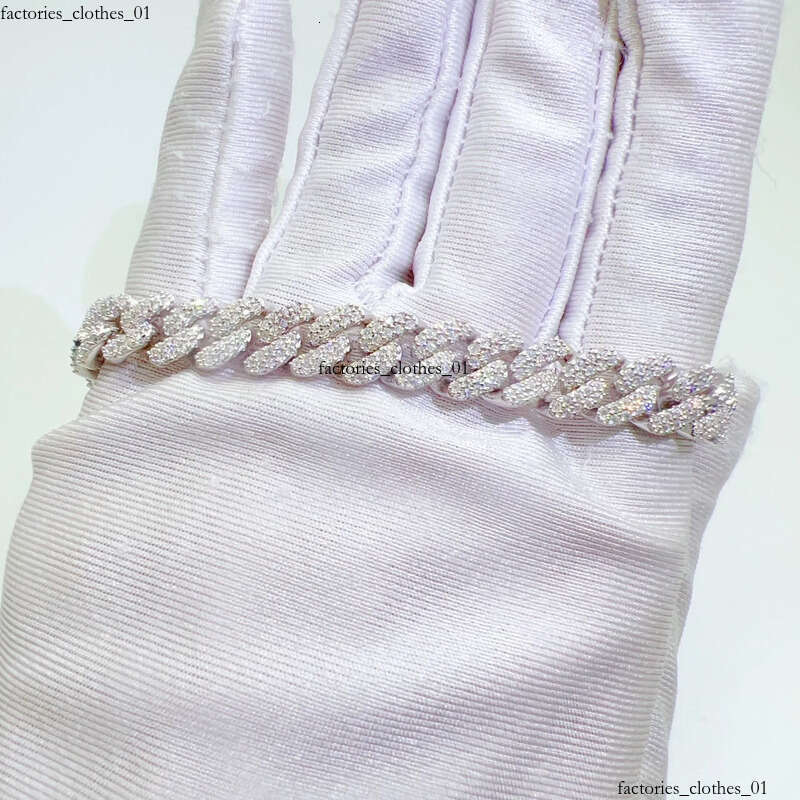 Chains 8mm 18-24inch Sterling Sier VVS Moissanite Cuban Chain Necklace 7/8/9inch Bracelet For Women/Men Nice Gift