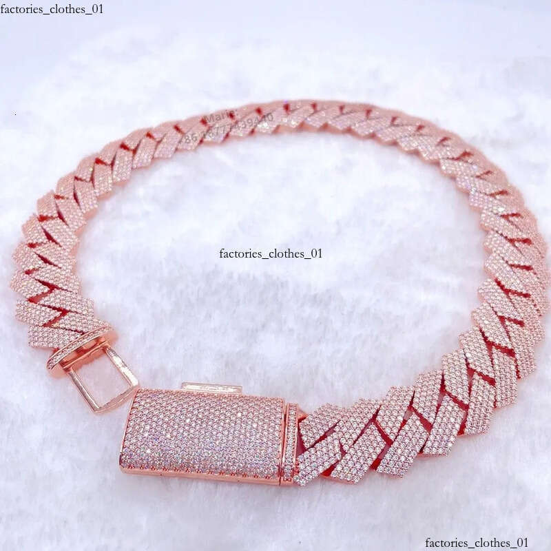 necklace moissanite designer jewelry cuban link chain Iced Out Pass Dia Tester vvs Moissanite Jewelry chains