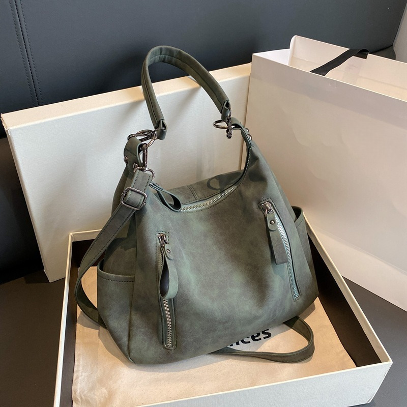 Winter New European and American Retro Handbag Women s fashion Crossbody Bag Double Zipper Large Bag Designer Bag Shoulder Bag