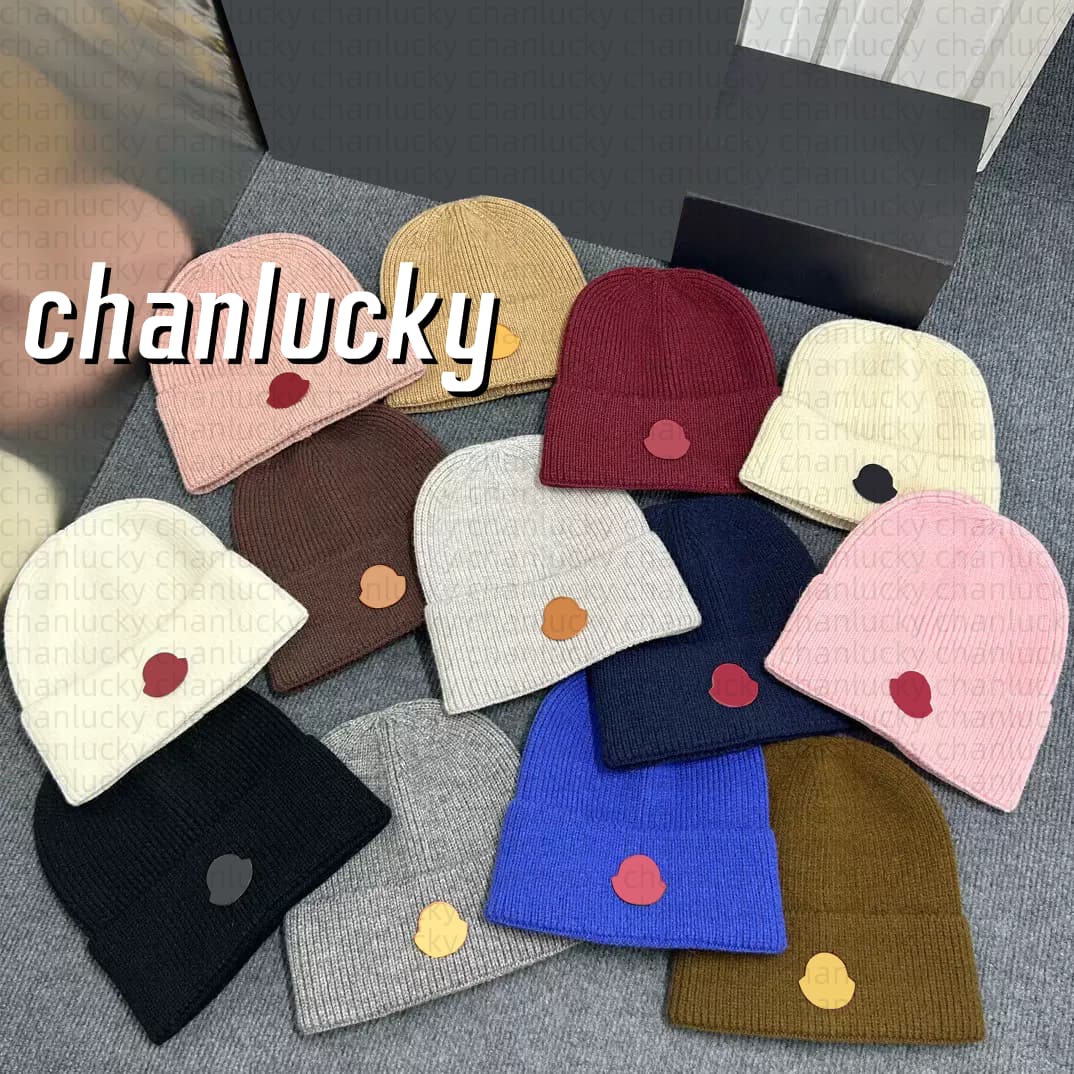 Women Designer Winter Knitted Beanie Woolen Hat Chunky Knit Thick Warm Faux Fur Pom Beanies Hats Female Bonnet Beanie Caps colorfull Hats 66