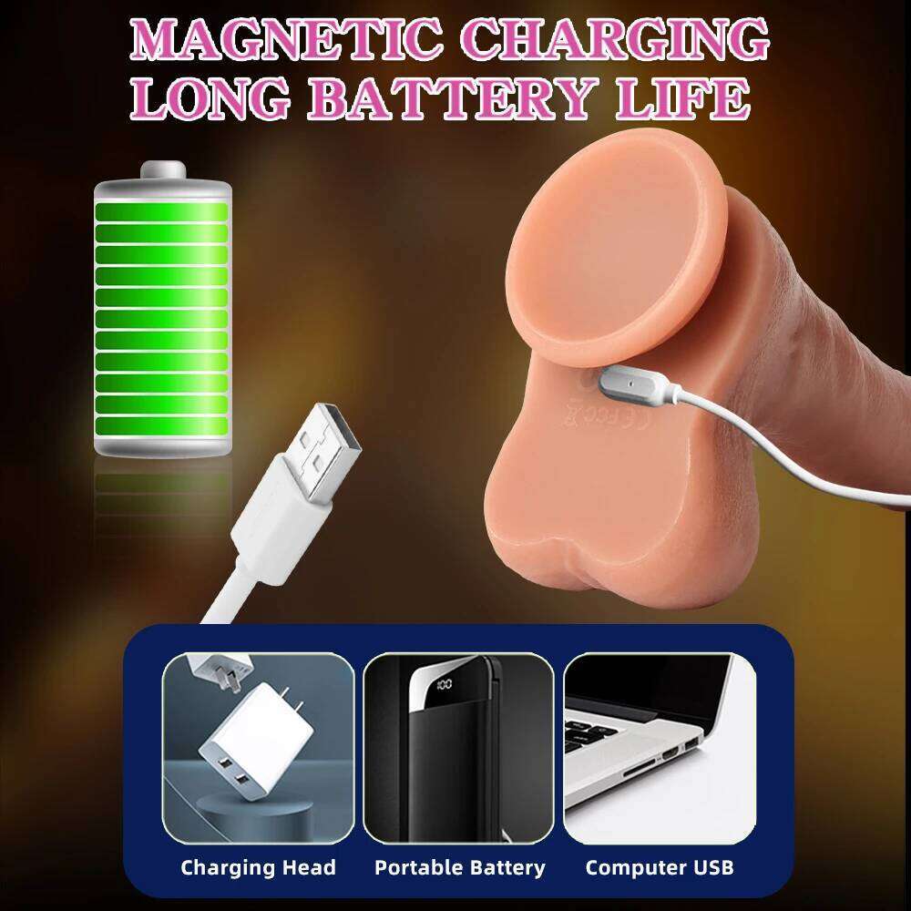 Realistic Dildo Vibrator Thrusting Real skin Penetration Anal Vaginal Telescopic Dick Butt Plug Sex Toy For Women 18+ 666