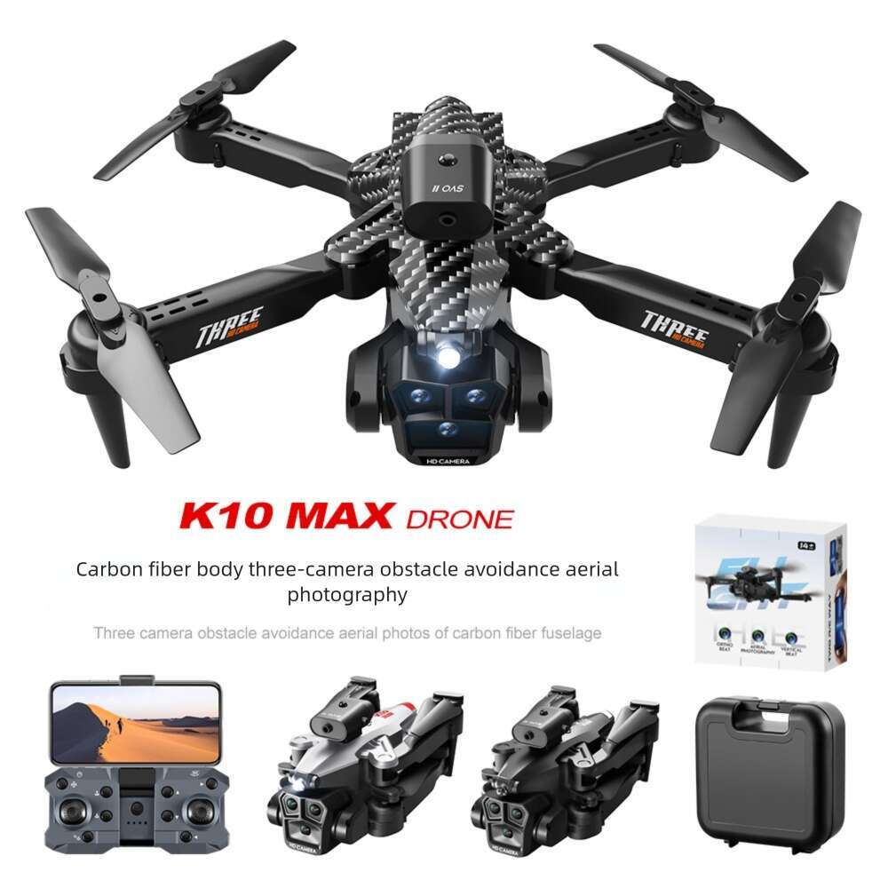 K MAX HD Three Camera Obstacle Avoidance Remote Control Airplane Optical Flow Quadcopter Drone